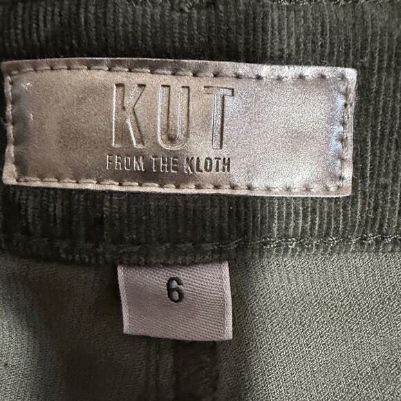 Kut From The Kloth Corduroys Womens Ana High Rise Fab Ab Flare Green Sz 6 Hippie - Picture 9 of 11